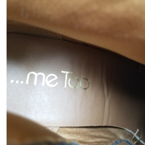 Me Too "Francis" Tan Suede Lace Up Zipper 3 1/2 in Heel Ankle Boot Size 8.5M -PO - Picture 11 of 12